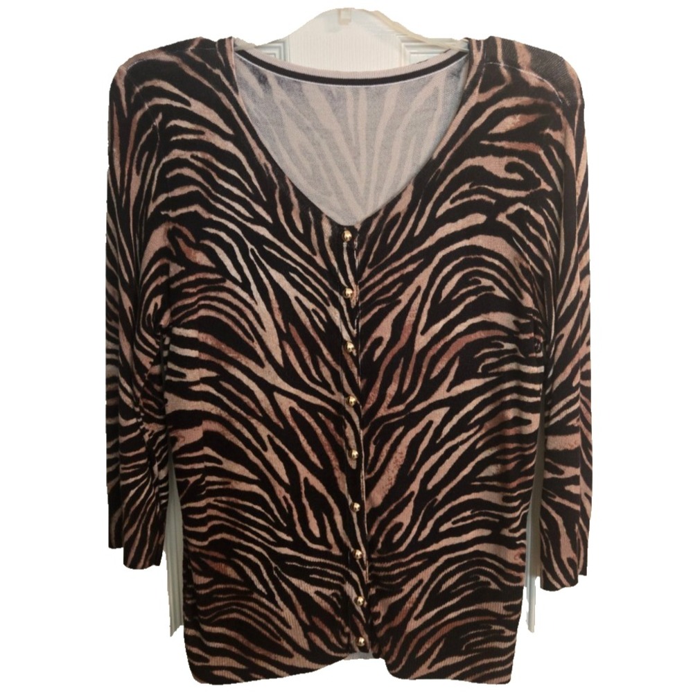 White House‎ Black Market Tiger Print Cardigan, Size S